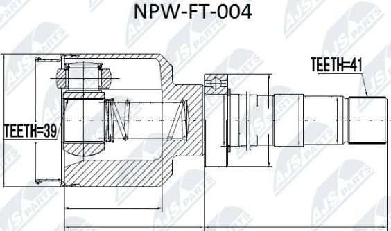 NTY NPW-FT-004 - Birləşmə dəsti, ötürücü val furqanavto.az