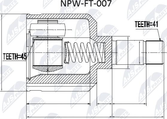 NTY NPW-FT-007 - Birləşmə dəsti, ötürücü val furqanavto.az