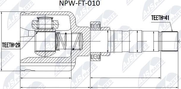 NTY NPW-FT-010 - Birləşmə dəsti, ötürücü val furqanavto.az