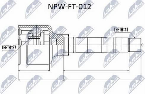 NTY NPW-FT-012 - Birləşmə dəsti, ötürücü val furqanavto.az