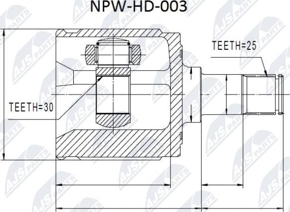 NTY NPW-HD-003 - Birləşmə dəsti, ötürücü val furqanavto.az