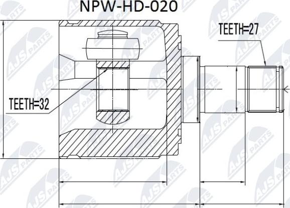 NTY NPW-HD-020 - Birləşmə dəsti, ötürücü val furqanavto.az