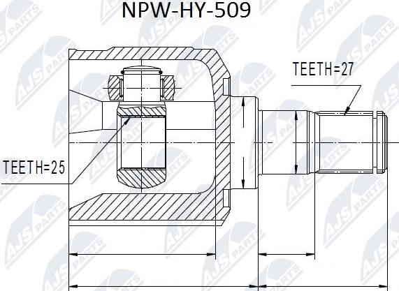 NTY NPW-HY-509 - Birləşmə dəsti, ötürücü val www.furqanavto.az