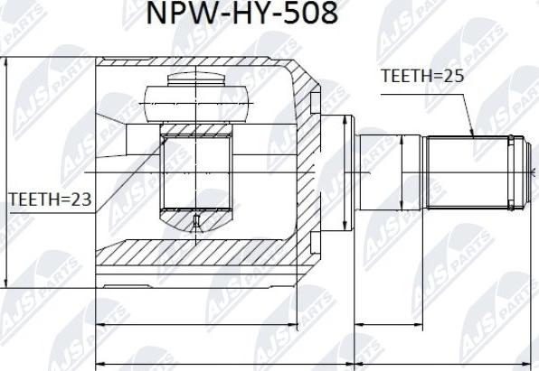 NTY NPW-HY-508 - Birləşmə dəsti, ötürücü val furqanavto.az