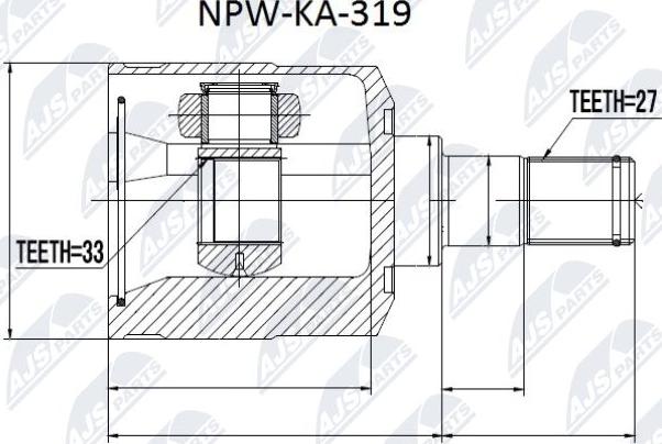 NTY NPW-KA-319 - Birləşmə dəsti, ötürücü val furqanavto.az