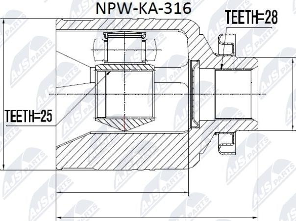 NTY NPW-KA-316 - Birləşmə dəsti, ötürücü val furqanavto.az