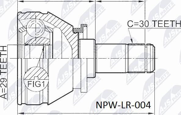 NTY NPW-LR-004 - Birləşmə dəsti, ötürücü val furqanavto.az