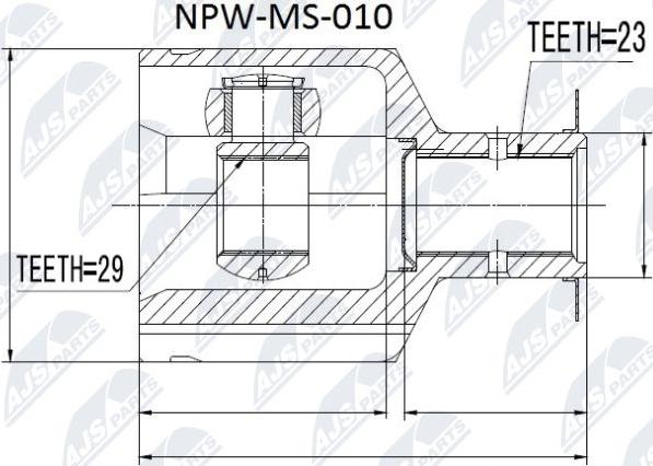 NTY NPW-MS-010 - Birləşmə dəsti, ötürücü val furqanavto.az