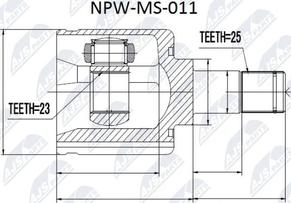 NTY NPW-MS-011 - Birləşmə dəsti, ötürücü val furqanavto.az