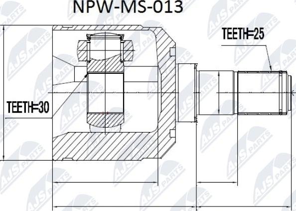 NTY NPW-MS-013 - Birləşmə dəsti, ötürücü val furqanavto.az