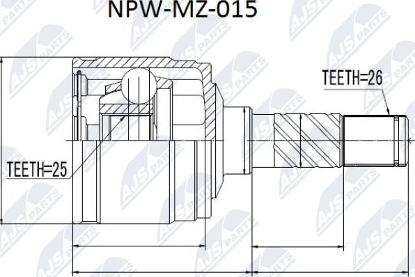 NTY NPW-MZ-015 - Birləşmə dəsti, ötürücü val furqanavto.az
