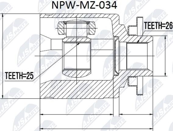 NTY NPW-MZ-034 - Birləşmə dəsti, ötürücü val furqanavto.az