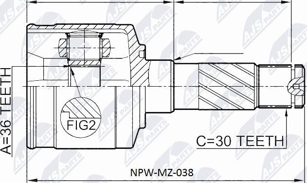 NTY NPW-MZ-038 - Birləşmə dəsti, ötürücü val furqanavto.az