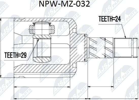 NTY NPW-MZ-032 - Birləşmə dəsti, ötürücü val furqanavto.az