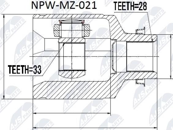 NTY NPW-MZ-021 - Birləşmə dəsti, ötürücü val furqanavto.az