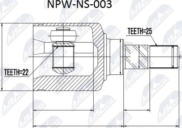 NTY NPW-NS-003 - Birləşmə dəsti, ötürücü val furqanavto.az