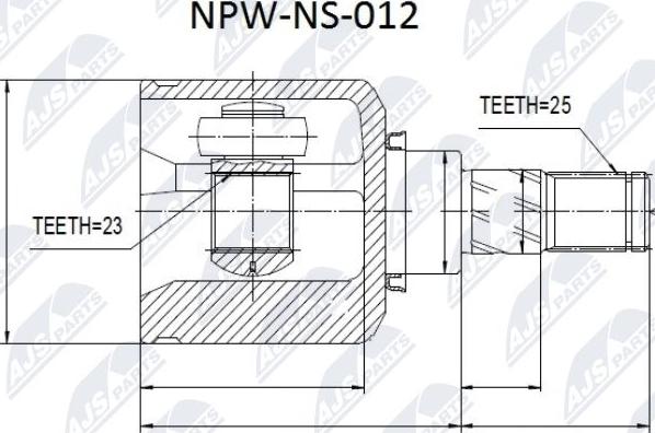 NTY NPW-NS-012 - Birləşmə dəsti, ötürücü val furqanavto.az