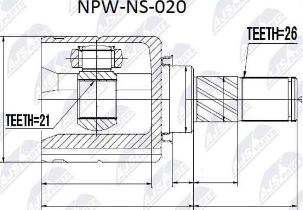 NTY NPW-NS-020 - Birləşmə dəsti, ötürücü val furqanavto.az