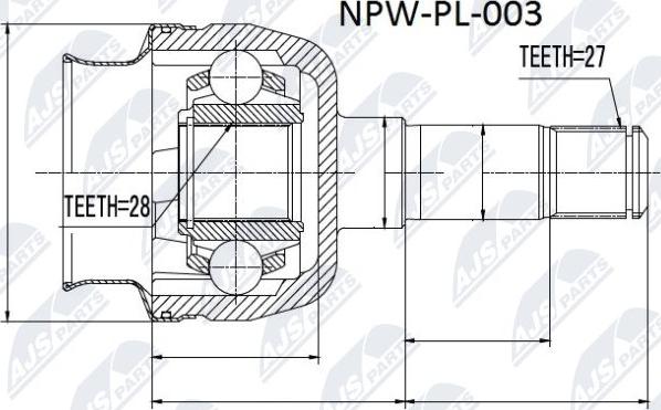 NTY NPW-PL-003 - Birləşmə dəsti, ötürücü val furqanavto.az