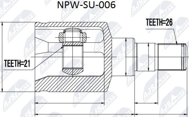 NTY NPW-SU-006 - Birləşmə dəsti, ötürücü val furqanavto.az