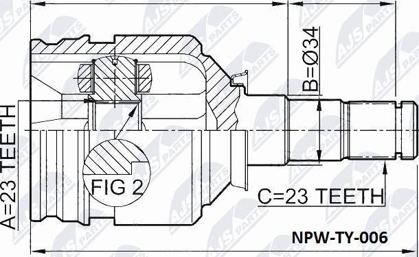 NTY NPW-TY-006 - Birləşmə dəsti, ötürücü val furqanavto.az