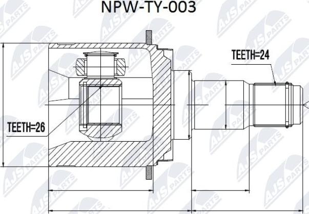 NTY NPW-TY-003 - Birləşmə dəsti, ötürücü val furqanavto.az
