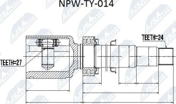 NTY NPW-TY-014 - Birləşmə dəsti, ötürücü val furqanavto.az