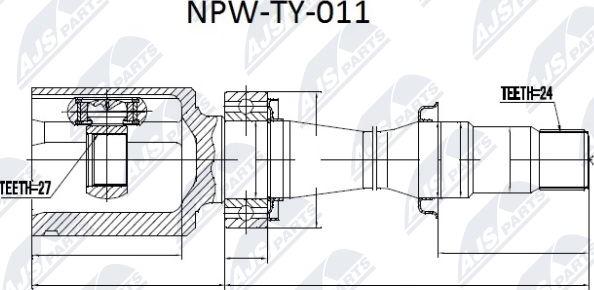 NTY NPW-TY-011 - Birləşmə dəsti, ötürücü val furqanavto.az