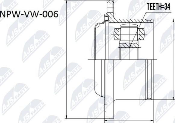 NTY NPW-VW-006 - Birləşmə dəsti, ötürücü val furqanavto.az