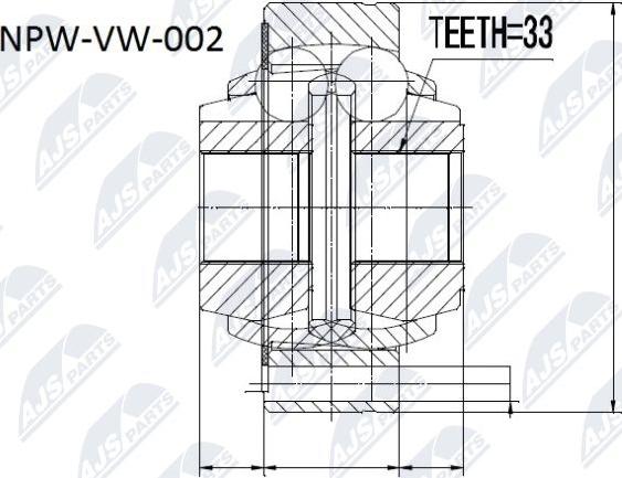 NTY NPW-VW-002 - Birləşmə dəsti, ötürücü val furqanavto.az