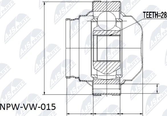 NTY NPW-VW-015 - Birləşmə dəsti, ötürücü val furqanavto.az