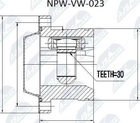 NTY NPW-VW-023 - Birləşmə dəsti, ötürücü val furqanavto.az