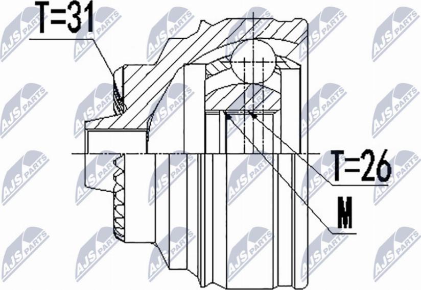 NTY NPZ-BM-022 - Birləşmə dəsti, ötürücü val furqanavto.az