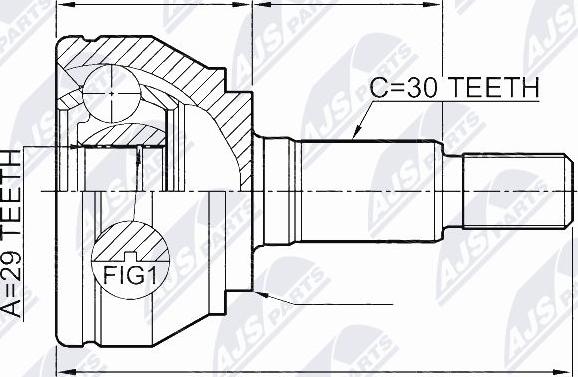 NTY NPZ-VW-035 - Birləşmə dəsti, ötürücü val furqanavto.az