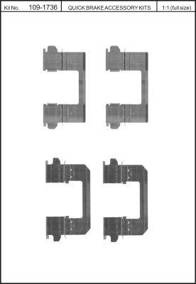 OJD Quick Brake 1091736 - Disk əyləc pedləri üçün aksesuar dəsti furqanavto.az