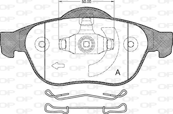 Open Parts BPA0843.20 - Əyləc altlığı dəsti, əyləc diski furqanavto.az