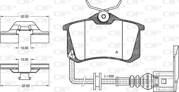 Open Parts BPA0263.41 - Əyləc altlığı dəsti, əyləc diski furqanavto.az