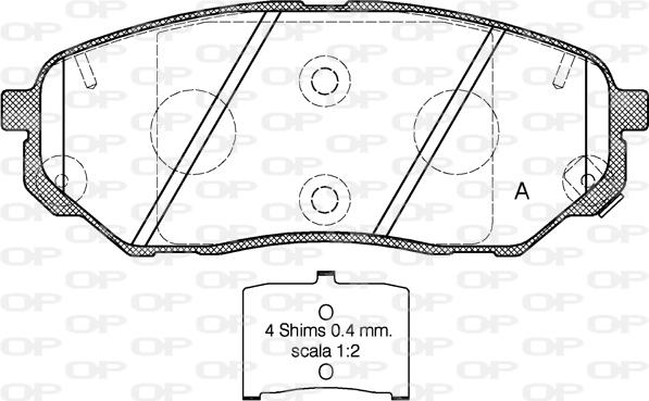 Open Parts BPA1661.02 - Əyləc altlığı dəsti, əyləc diski furqanavto.az