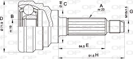 Open Parts CVJ5490.10 - Birləşmə dəsti, ötürücü val furqanavto.az