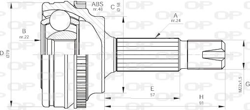 Open Parts CVJ5497.10 - Birləşmə dəsti, ötürücü val furqanavto.az