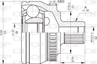 Open Parts CVJ5444.10 - Birləşmə dəsti, ötürücü val furqanavto.az