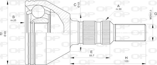 Open Parts CVJ5440.10 - Birləşmə dəsti, ötürücü val furqanavto.az