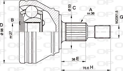 Open Parts CVJ5442.10 - Birləşmə dəsti, ötürücü val furqanavto.az
