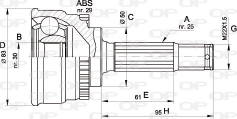 Open Parts CVJ5484.10 - Birləşmə dəsti, ötürücü val furqanavto.az