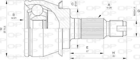 Open Parts CVJ5488.10 - Birləşmə dəsti, ötürücü val furqanavto.az