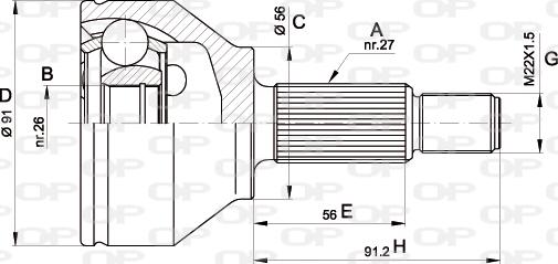 Open Parts CVJ5437.10 - Birləşmə dəsti, ötürücü val furqanavto.az