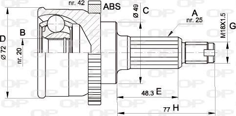 Open Parts CVJ5479.10 - Birləşmə dəsti, ötürücü val furqanavto.az