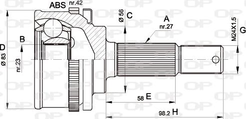 Open Parts CVJ5471.10 - Birləşmə dəsti, ötürücü val furqanavto.az