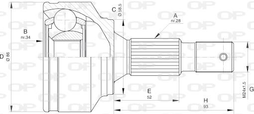 Open Parts CVJ5594.10 - Birləşmə dəsti, ötürücü val furqanavto.az