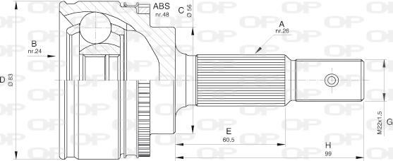 Open Parts CVJ5544.10 - Birləşmə dəsti, ötürücü val furqanavto.az